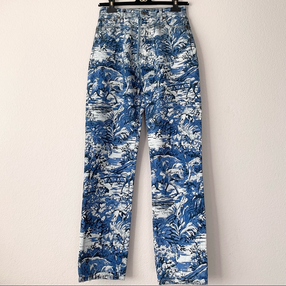 New Off-White high waisted printed jeans